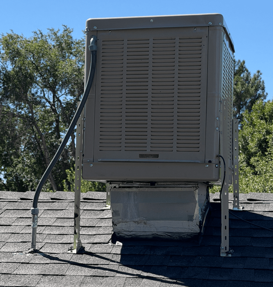 Completed rooftop swamp cooler electrical wiring repair in Sparks Nevada