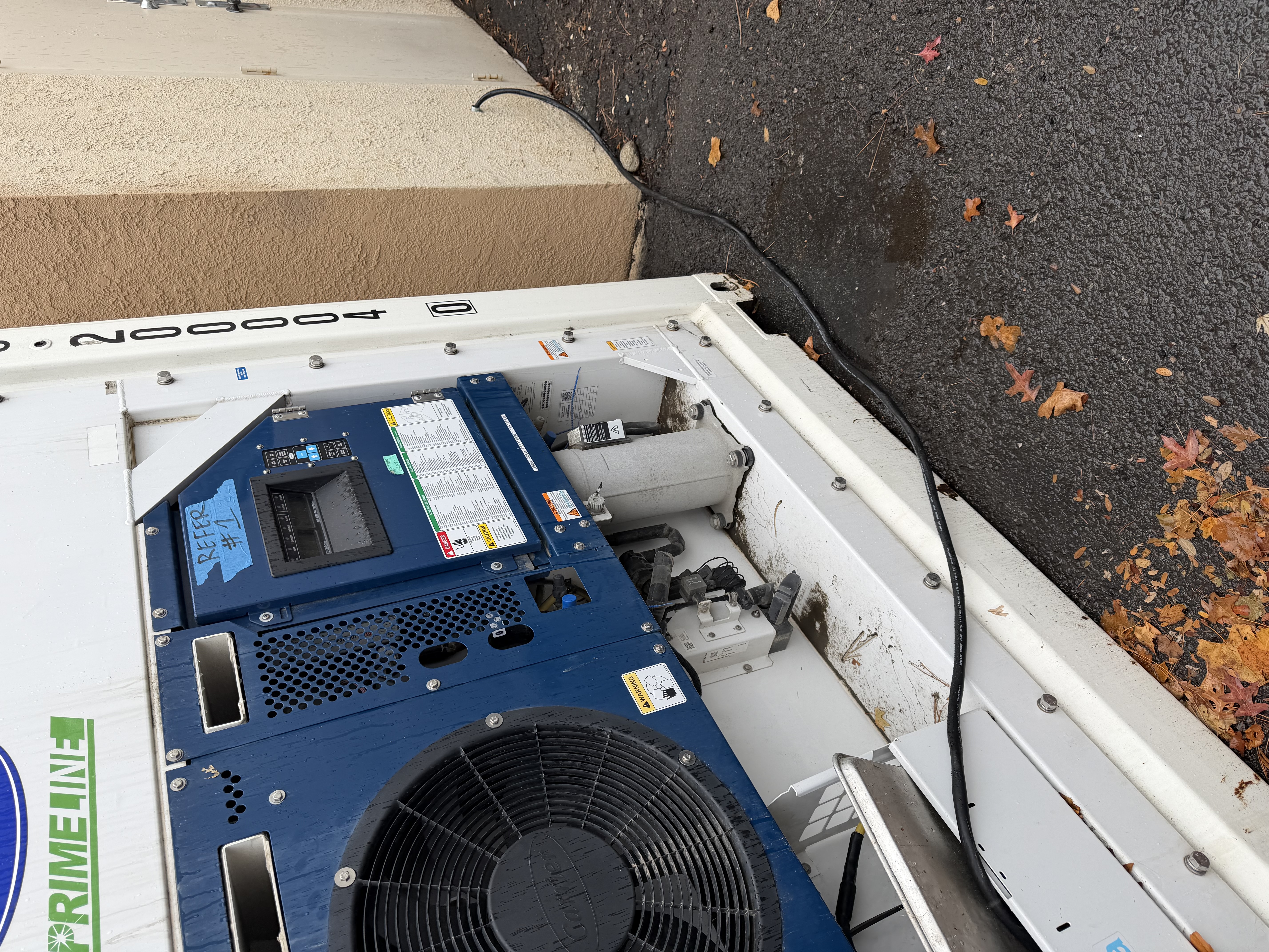 Commercial three-phase freezer power installation and anti-theft cord repair in Reno, Nevada