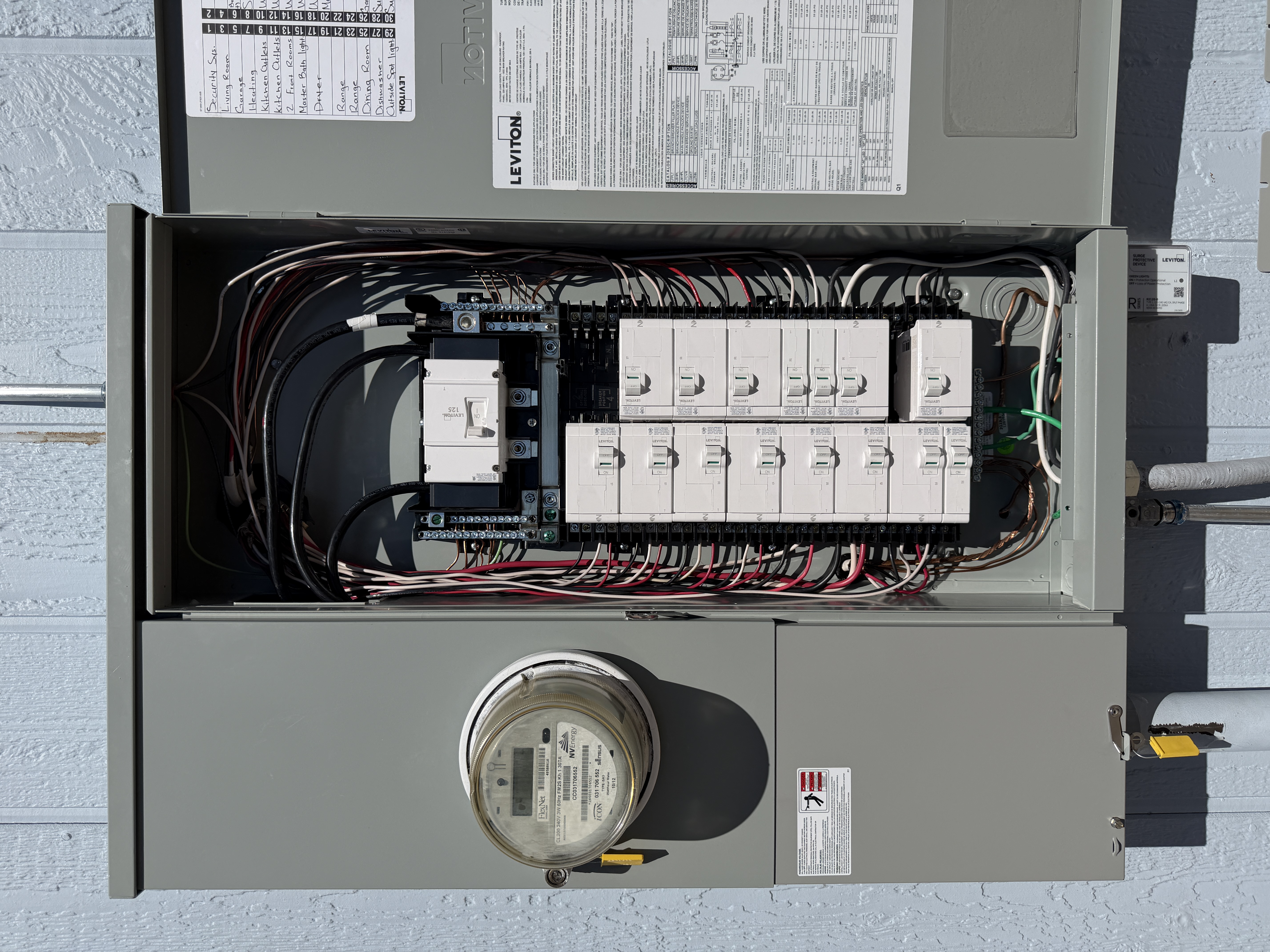 100 Amp to 125 Amp Leviton Smart Panel Upgrade installation progress photo 1