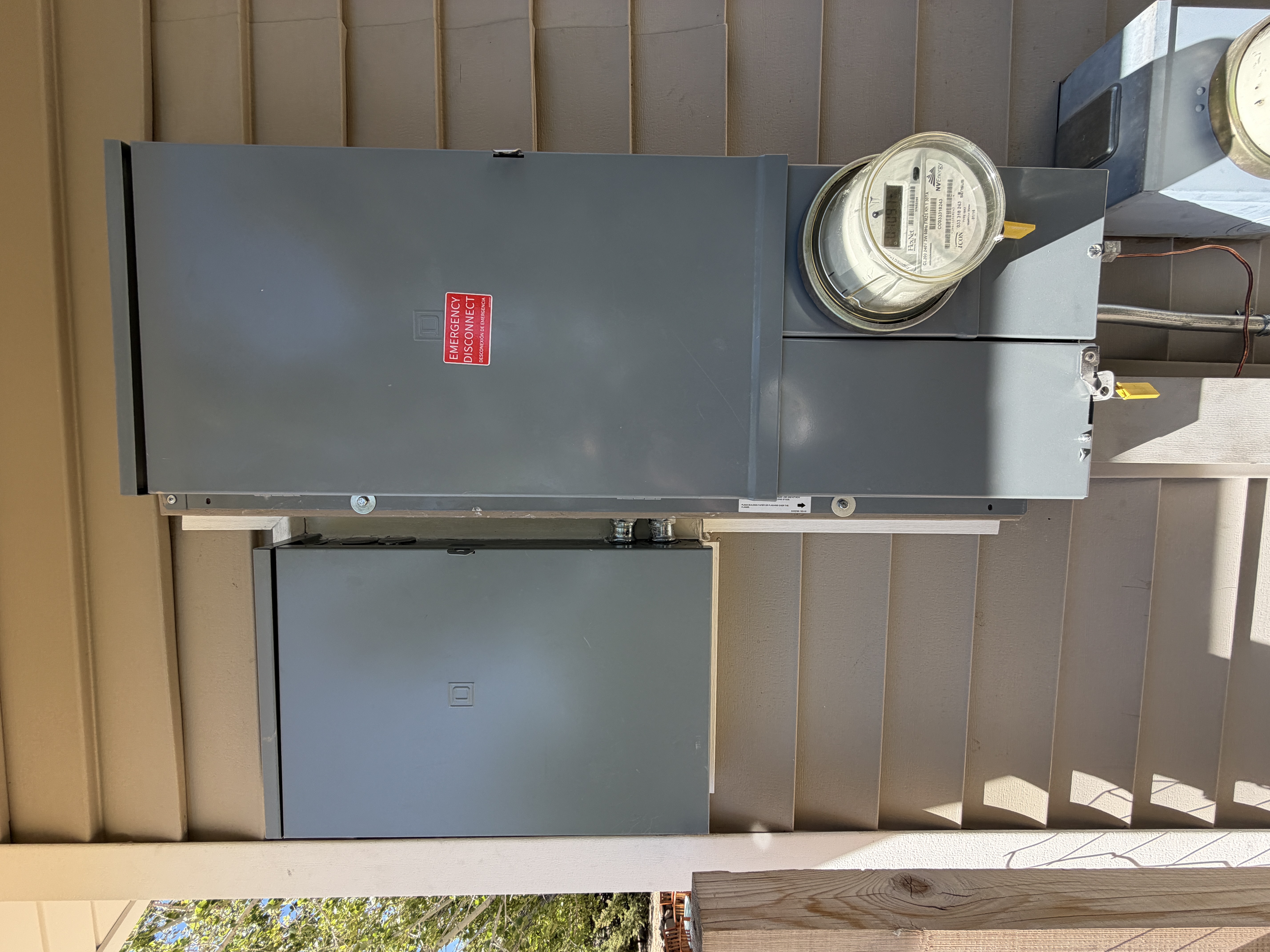 Before and after 175 amp to 200 amp solar-ready electrical panel upgrade with added subpanel in Washoe County, Nevada